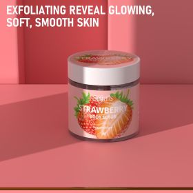 Safera Strawberry Body Scrub Exfoliates, Moisturizes, Nourishes And Cleanses The Skin (Color: Pink)