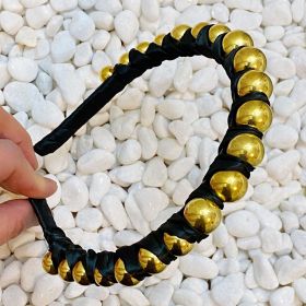 Emily Satin Wrapped Headband (Color: Silky Black)